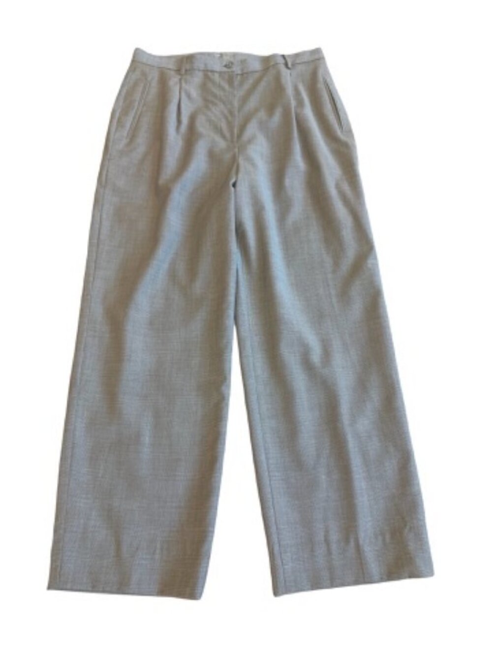 Talora Grey Pleated Wide Leg Trousers Pants Wool High Rise Size 14 Women's NWT